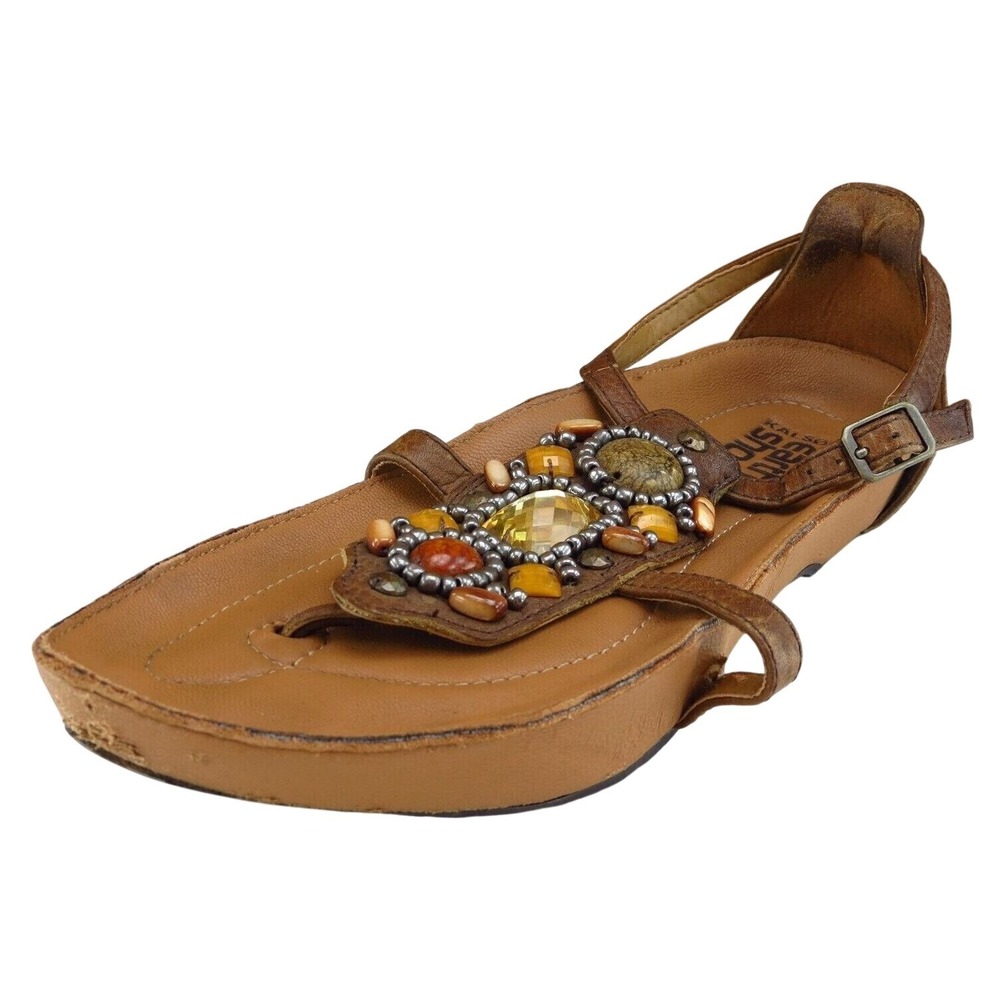 Kalso Earth Shoe Size 6.5 M‎ Women Sandal Gladiator Brown Leather Enchant